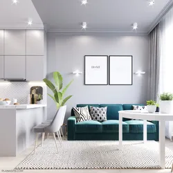 Interior Kitchen Living Room Sofa White