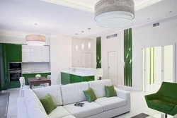 Interior kitchen living room sofa white