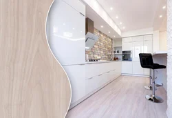Quartz vinyl on the kitchen wall photo