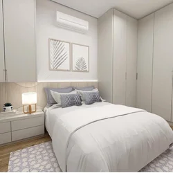 Bedroom in a small corner room design