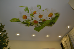 Photo of suspended ceilings with flowers in the kitchen