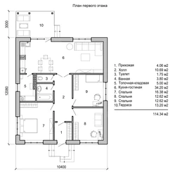 House Layout 100 Sq M One-Story With Two Bedrooms Photo