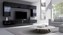 White glossy living room interior