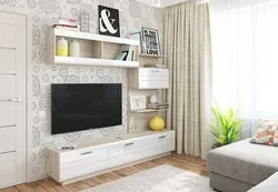 White glossy living room interior