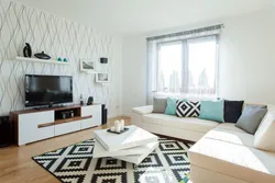 Wallpaper Design For The Living Room Of A One-Room Apartment