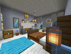 Minecraft жатын бөлмесінің интерьері