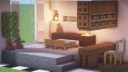 Minecraft жатын бөлмесінің интерьері