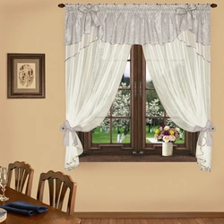 Curtain design for kitchen with wide window