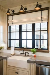 Curtain design for kitchen with wide window