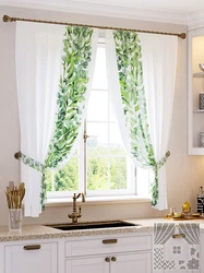 Curtain design for kitchen with wide window
