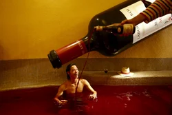 Photo With Wine In The Bath