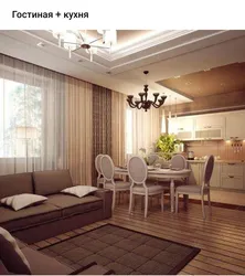 Interiors of living rooms with kitchen 4 by 8