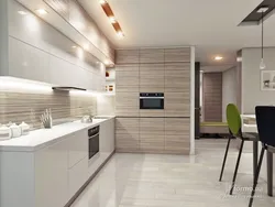 White kitchen with wood stylish design