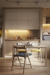 Mini kitchen design in studio