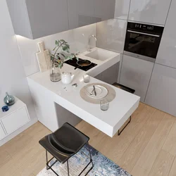 Mini kitchen design in studio