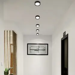 Ceiling lamps for suspended ceilings in the hallway photo