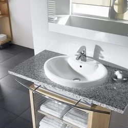 Photo Of A Built-In Sink In A Bathroom