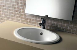 Photo of a built-in sink in a bathroom