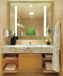 Built-in sink in the bathroom photo