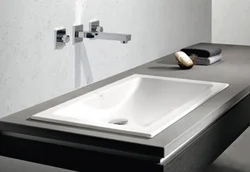 Built-in sink in the bathroom photo