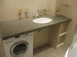 Built-in sink in the bathroom photo