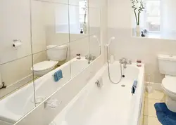 Divardan divara güzgü fotoşəkili olan vanna otağı