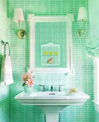 Bathroom in mint color design