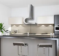 Kitchen with cylindrical hood design