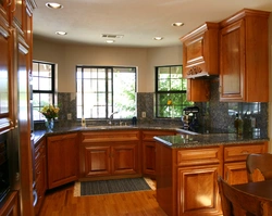 Corner Kitchen Design With 2 Windows