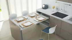 Шағын ас үй фотосуреті үшін үстел үлгілері