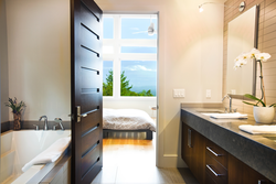 Bathroom design with doors
