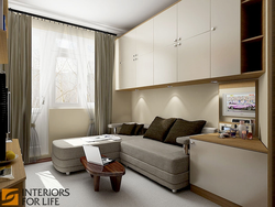 Living room design 11 sq m photo with sofa