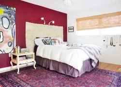 Modern carpet on the wall for the bedroom photo