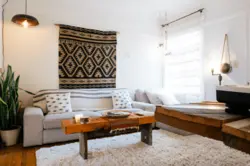 Modern carpet on the wall for the bedroom photo