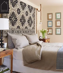 Modern carpet on the wall for the bedroom photo