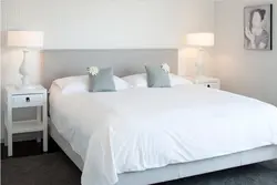 Bedroom interior plain light wallpaper