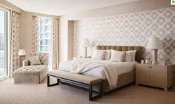 Bedroom interior plain light wallpaper