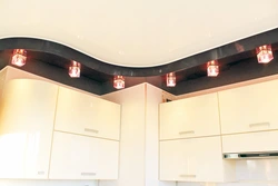 Two-tier ceiling in the kitchen photo