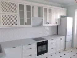 Кухни прямые белого цвета фото