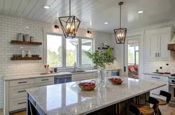 Slabs on the ceiling in the kitchen photo