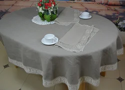 Современная скатерть на столе кухни фото