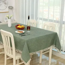 Modern tablecloth on the kitchen table photo
