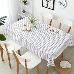 Modern tablecloth on the kitchen table photo