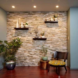 Stone finishing in the apartment only photo