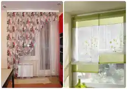 Тарҳи tulle барои ошхона бо дар