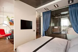 Bedroom design divided into two rooms