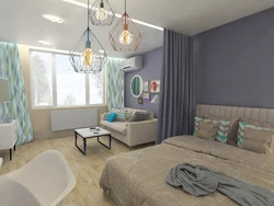 Bedroom Design Divided Into Two Rooms