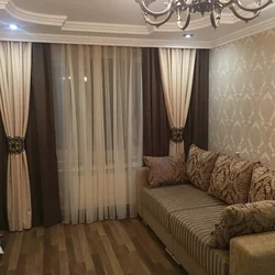 Color Of Curtains For Brown Furniture In The Living Room Photo