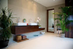 Bathroom palm tree photo