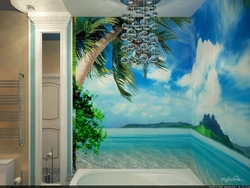 Bathroom palm tree photo